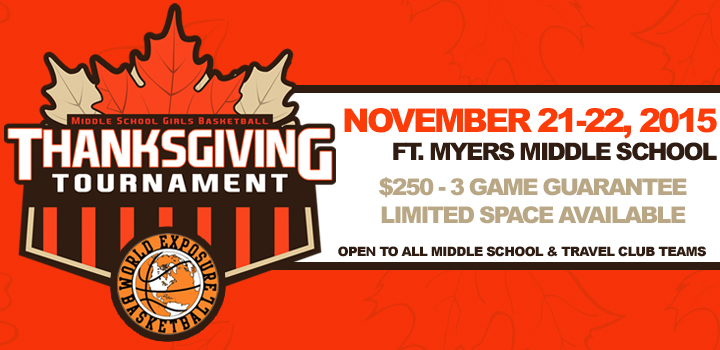 Middle School Thanksgiving Tournament Information and Registration