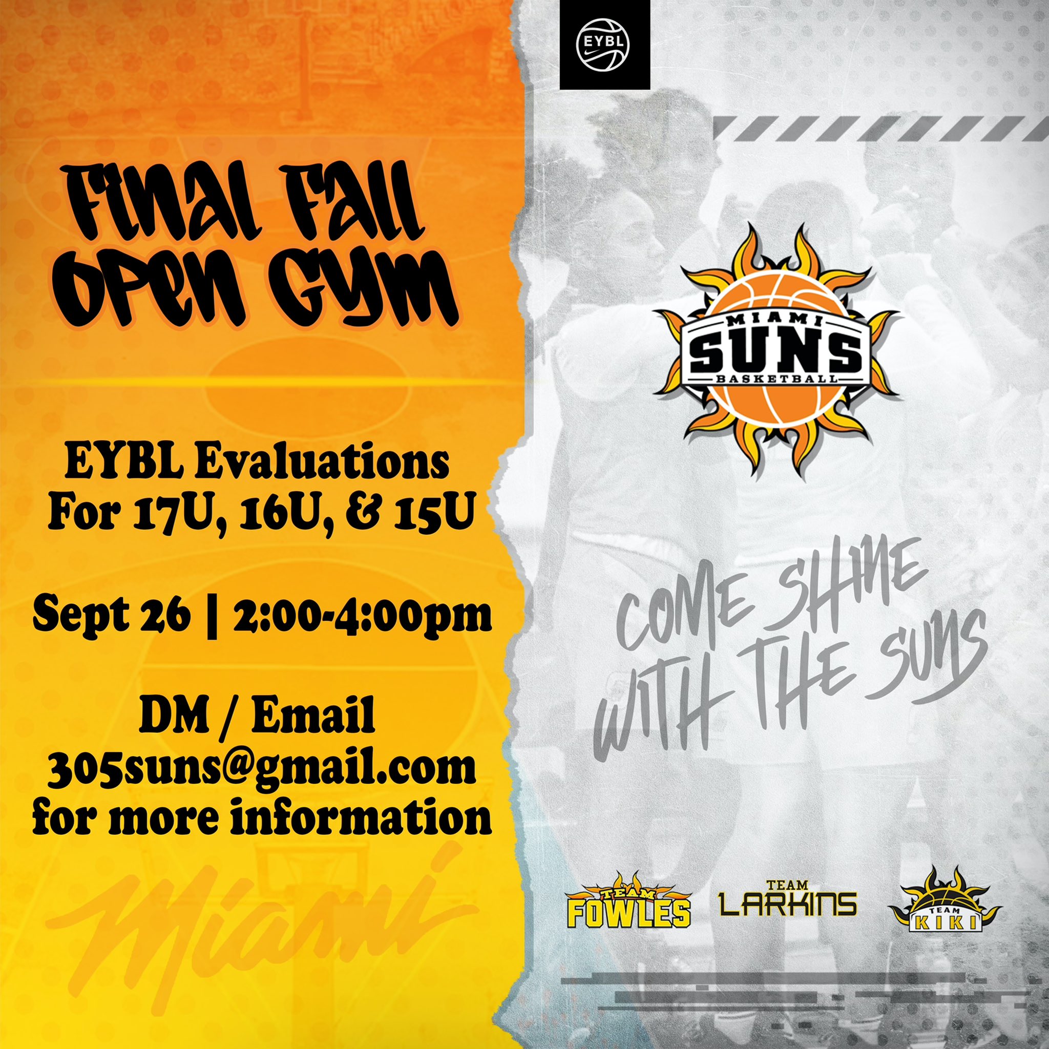 Miami Suns Final Fall Open Workout – September 26th
