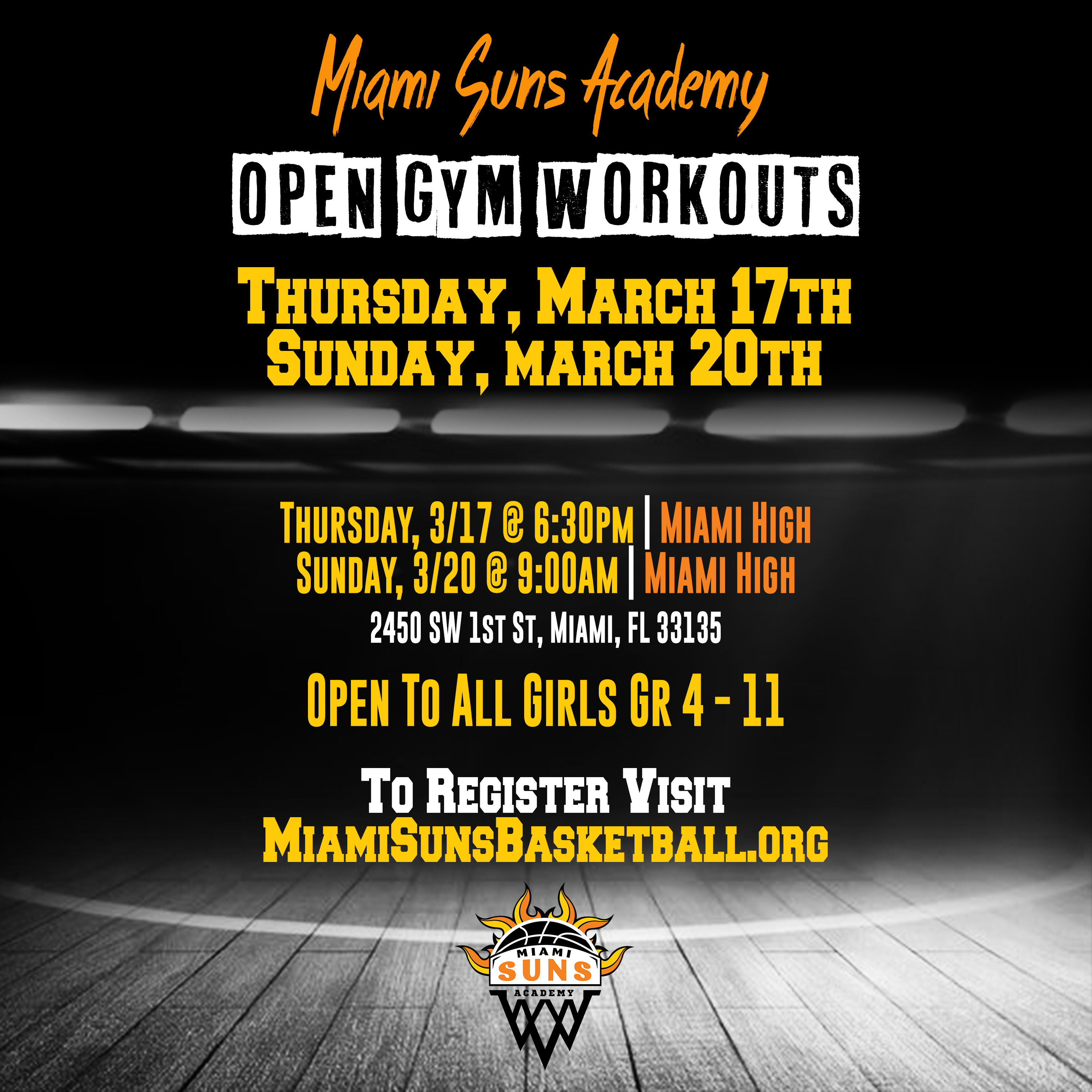 Miami Suns Academy Open Gym: March 2022