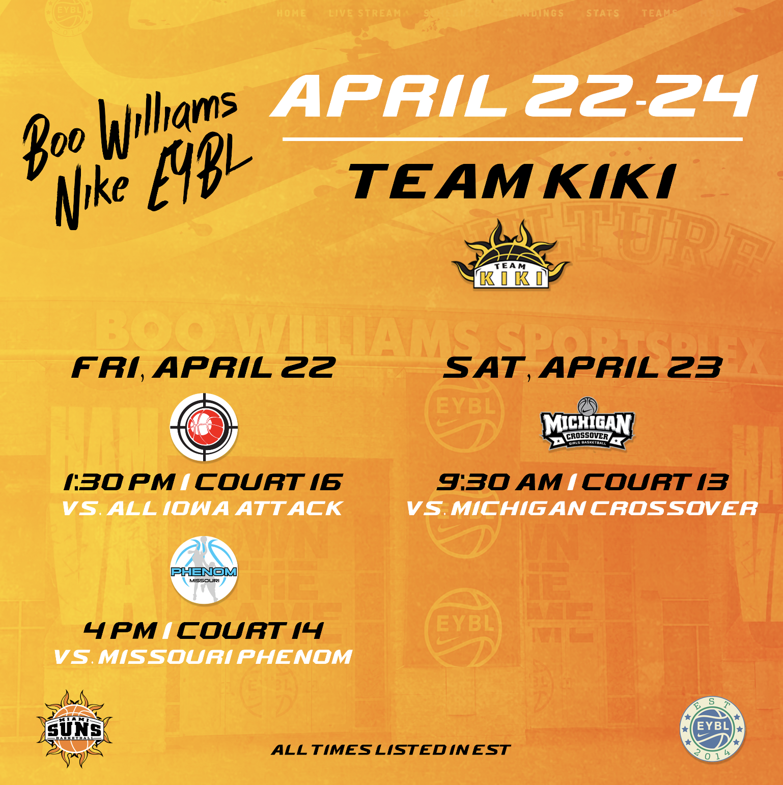 2022 Boo Williams Schedule Released: Suns Gold and Team Kiki